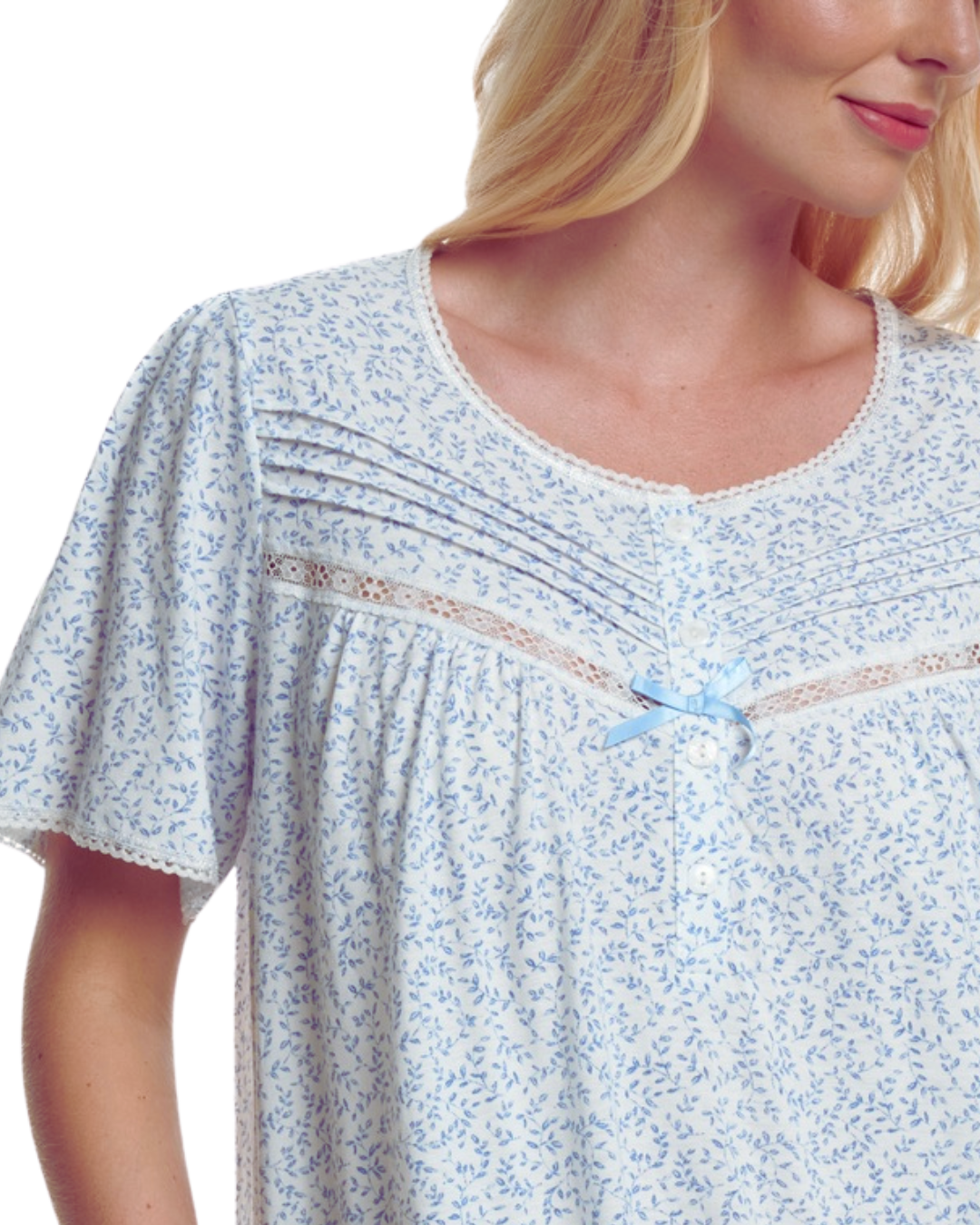 Lavish Leaves Print Jersey Nightdress