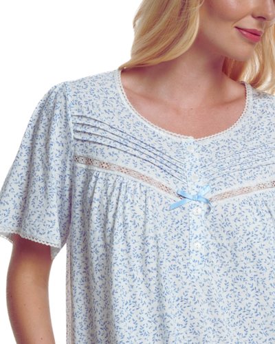 Lavish Leaves Print Jersey Nightdress