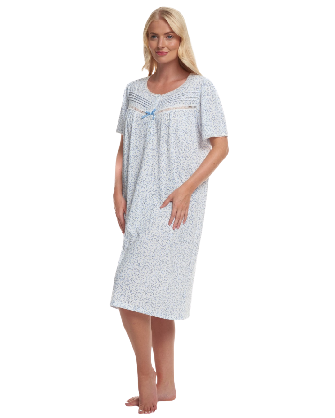 Lavish Leaves Print Jersey Nightdress