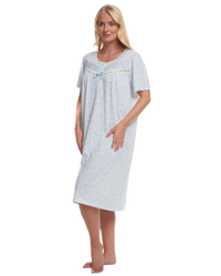 Lavish Leaves Print Jersey Nightdress