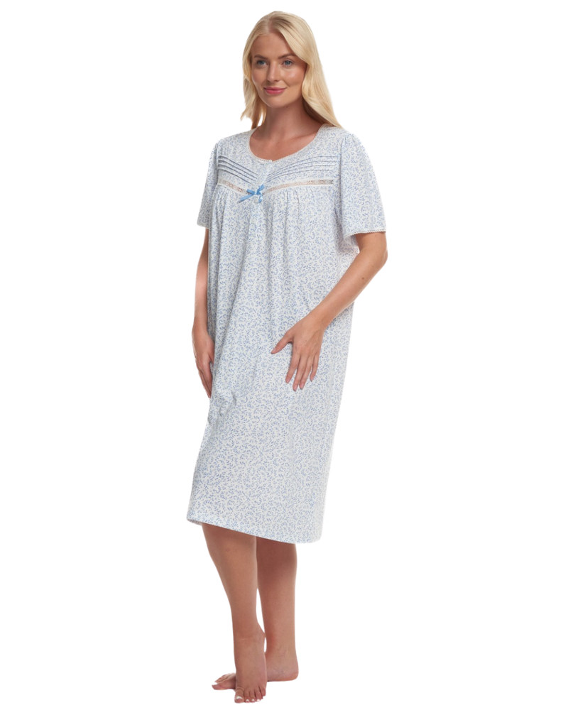 Lavish Leaves Print Jersey Nightdress