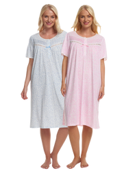 Lavish Leaves Print Jersey Nightdress