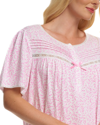 Lavish Leaves Print Jersey Nightdress