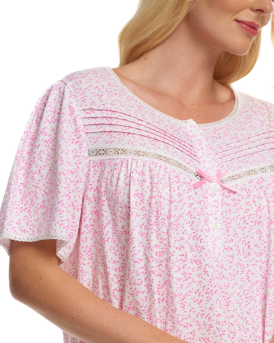 Lavish Leaves Print Jersey Nightdress