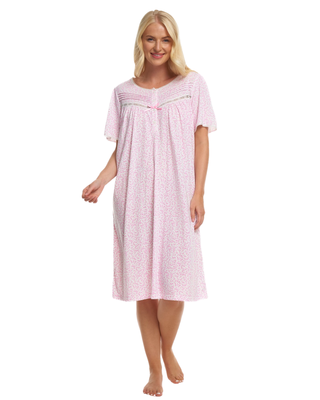 Lavish Leaves Print Jersey Nightdress