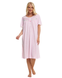 Lavish Leaves Print Jersey Nightdress