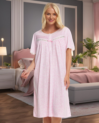 Lavish Leaves Print Jersey Nightdress