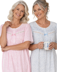 Lavish Leaves Print Jersey Nightdress