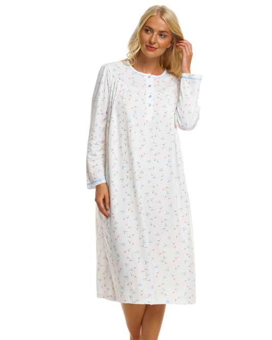 Ladies Cuddleknit Long Sleeve Nightdress