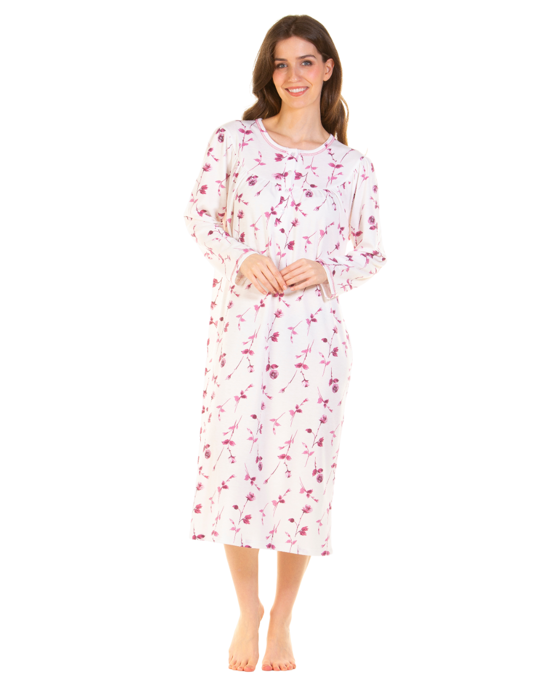 Ladies Cuddleknit Long Sleeve Nightdress