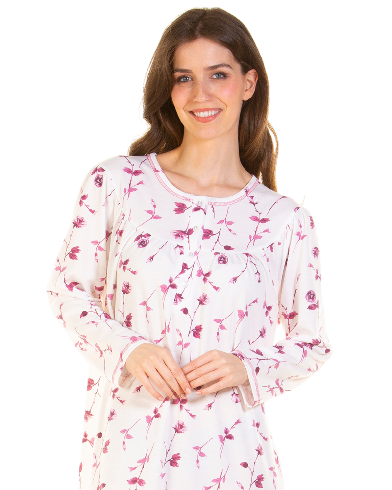 Ladies Cuddleknit Long Sleeve Nightdress