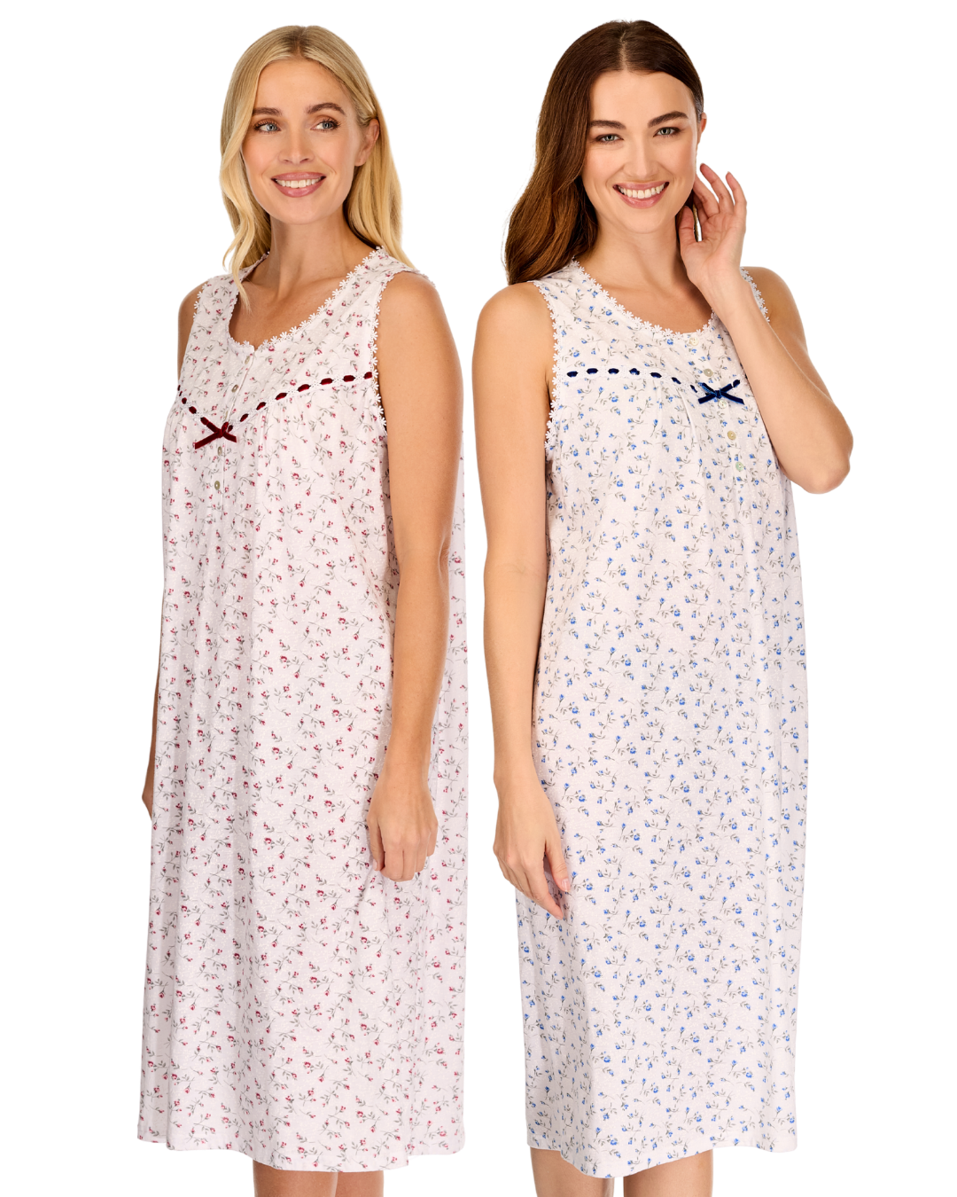 Velvet Rose Cotton Rich Jersey Sleeveless Nightdress