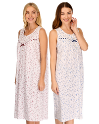 Velvet Rose Cotton Rich Jersey Sleeveless Nightdress
