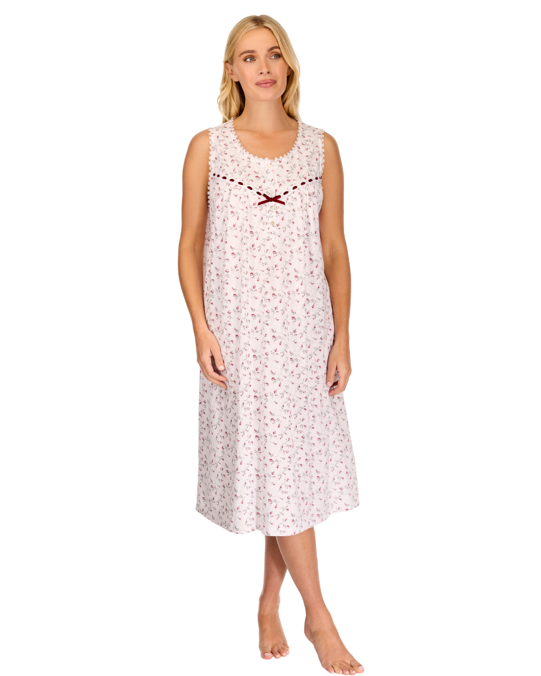 Velvet Rose Cotton Rich Jersey Sleeveless Nightdress