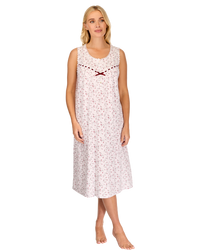 Velvet Rose Cotton Rich Jersey Sleeveless Nightdress