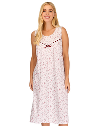 Velvet Rose Cotton Rich Jersey Sleeveless Nightdress