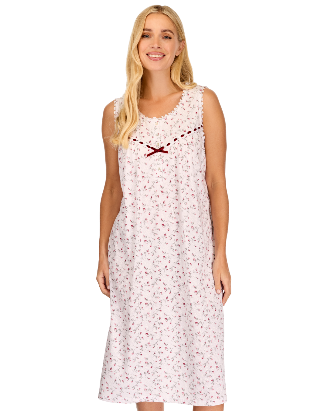 Velvet Rose Cotton Rich Jersey Sleeveless Nightdress