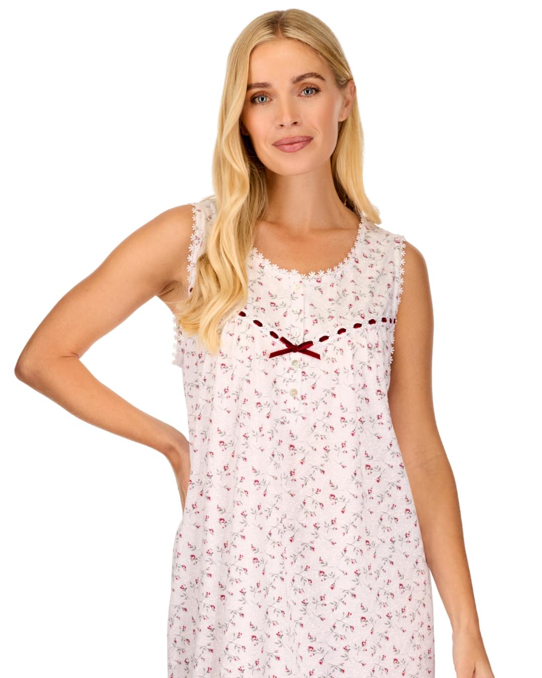 Velvet Rose Cotton Rich Jersey Sleeveless Nightdress