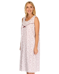 Velvet Rose Cotton Rich Jersey Sleeveless Nightdress
