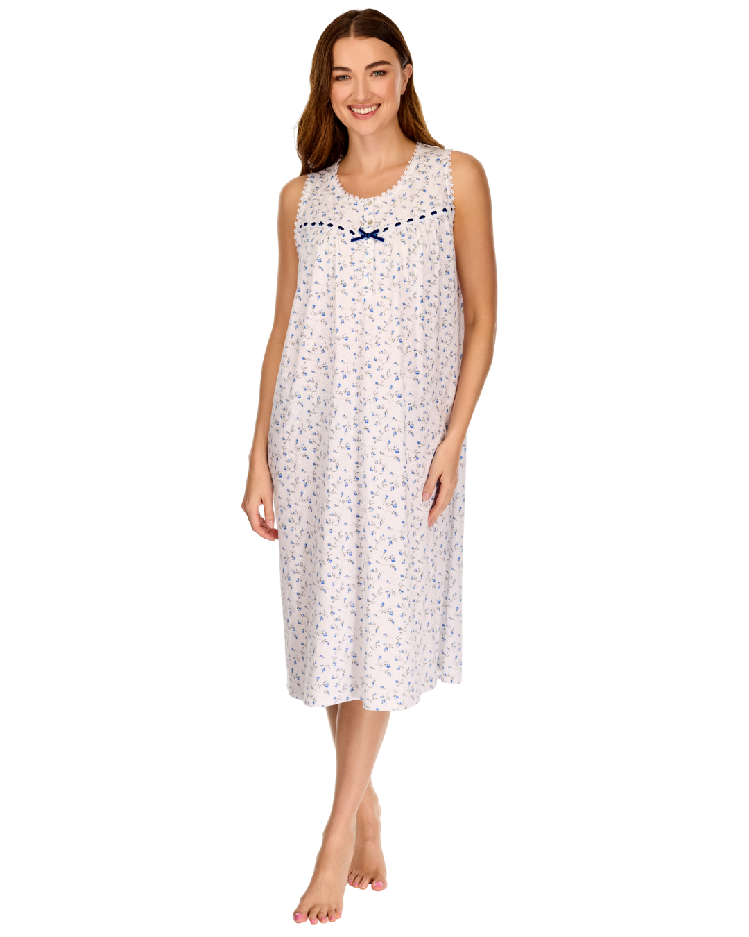 Velvet Rose Cotton Rich Jersey Sleeveless Nightdress