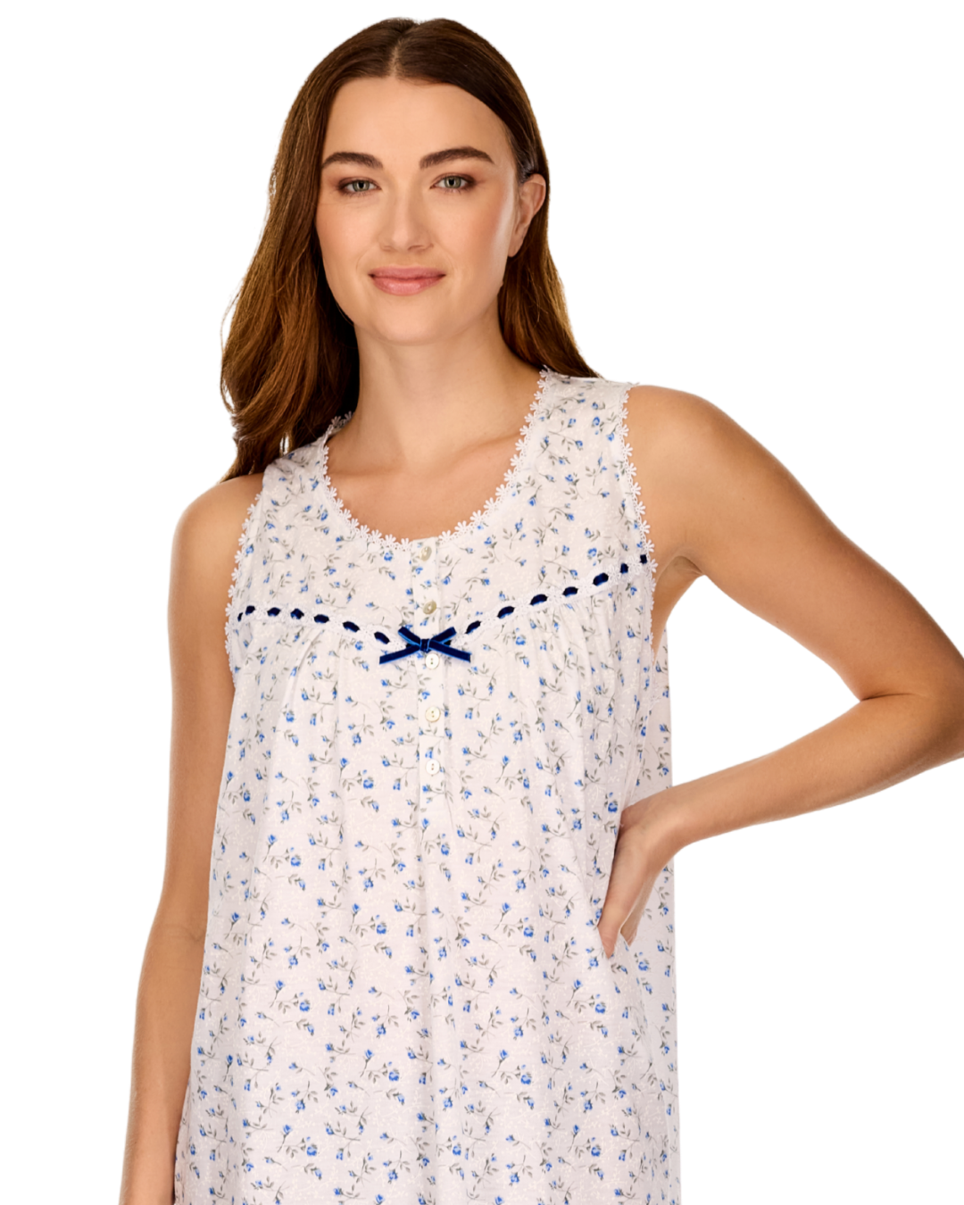 Velvet Rose Cotton Rich Jersey Sleeveless Nightdress