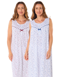 Velvet Rose Cotton Rich Jersey Sleeveless Nightdress