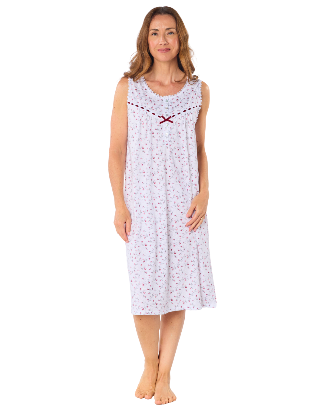 Velvet Rose Cotton Rich Jersey Sleeveless Nightdress