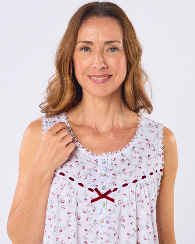 Velvet Rose Cotton Rich Jersey Sleeveless Nightdress