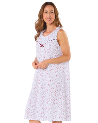 Velvet Rose Cotton Rich Jersey Sleeveless Nightdress