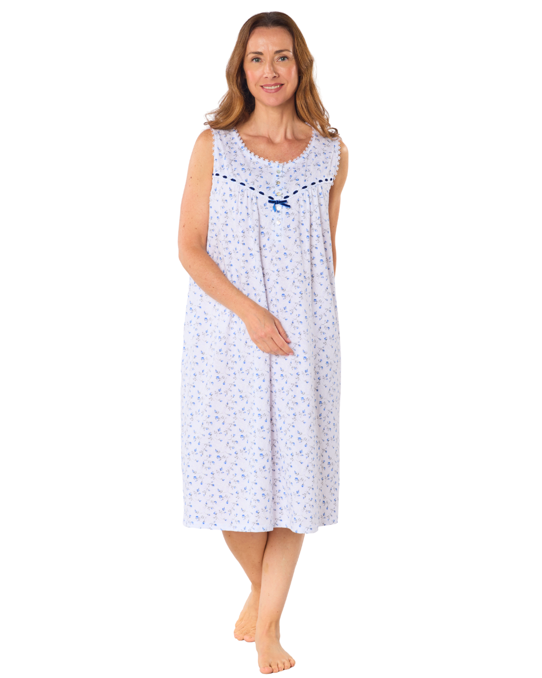 Velvet Rose Cotton Rich Jersey Sleeveless Nightdress