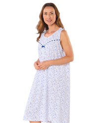 Velvet Rose Cotton Rich Jersey Sleeveless Nightdress