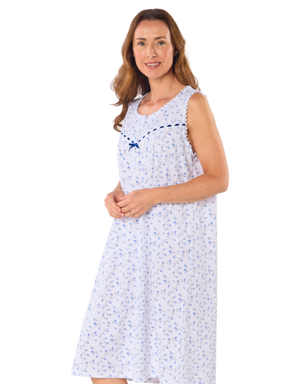 Velvet Rose Cotton Rich Jersey Sleeveless Nightdress
