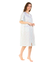 Floral Print Cotton Jersey Button Through Nightdress