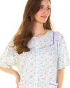 Floral Print Cotton Jersey Button Through Nightdress