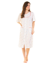 Floral Print Cotton Jersey Button Through Nightdress