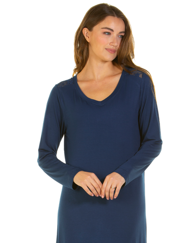 Luxury Long Sleeve Bamboo Fabric Nightdress