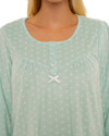 Long Sleeved Polished Fleece Spot Nightdress