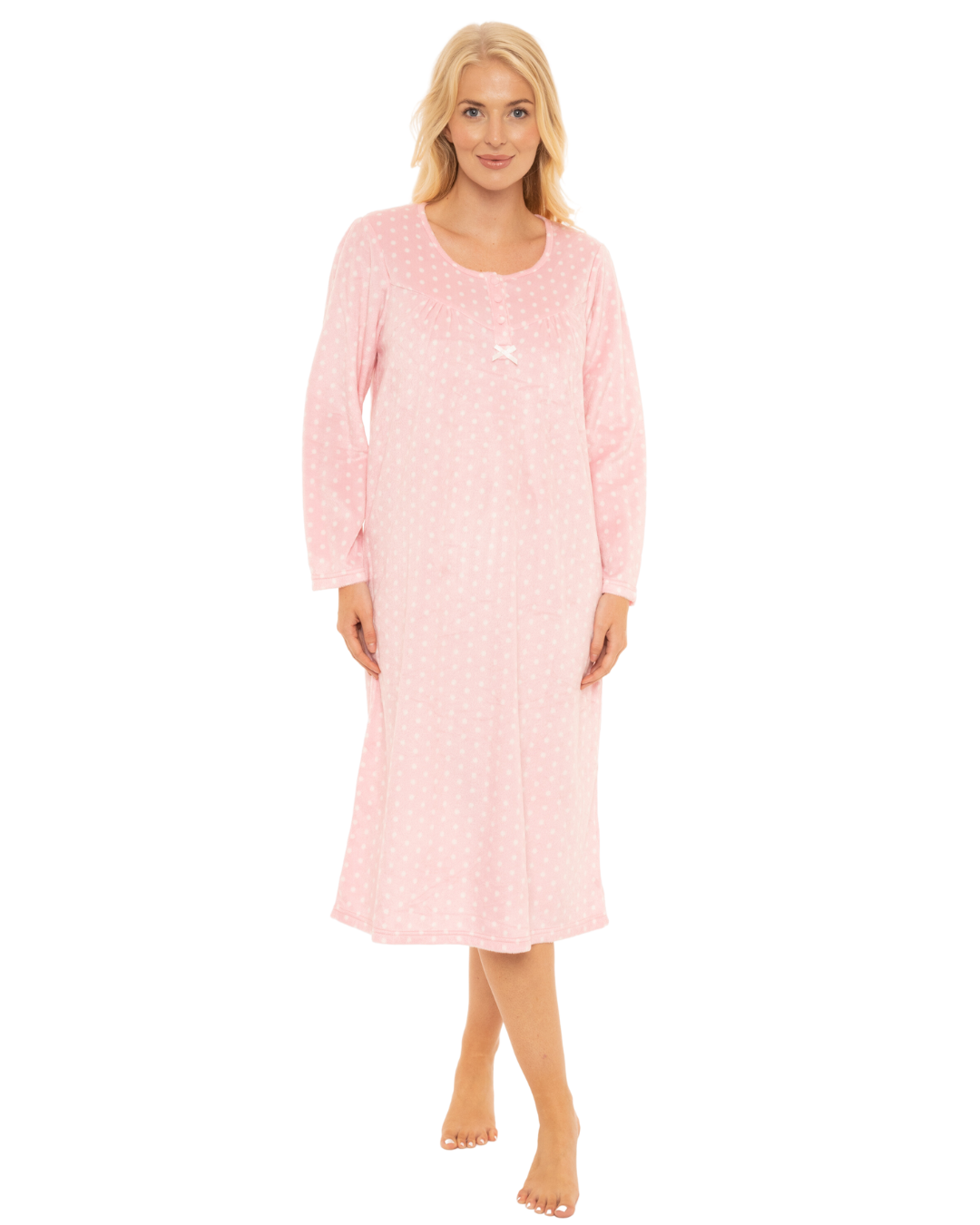 Long Sleeved Polished Fleece Spot Nightdress – Suzy & Me Collection