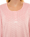 Long Sleeved Polished Fleece Spot Nightdress