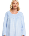 Long Sleeved Polished Fleece Spot Nightdress