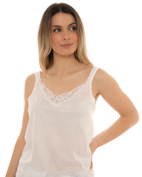 2 for £20 White Guipure Lace Trim Camisole
