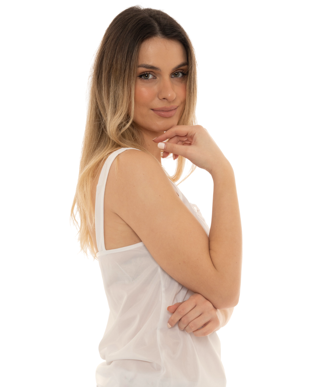 2 for £20 White Guipure Lace Trim Camisole
