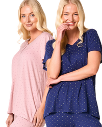 Luxury Soft Touch Jersey Spot Pyjama up to Larger Sizes