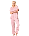 Luxury Soft Touch Jersey Spot Pyjama up to Larger Sizes