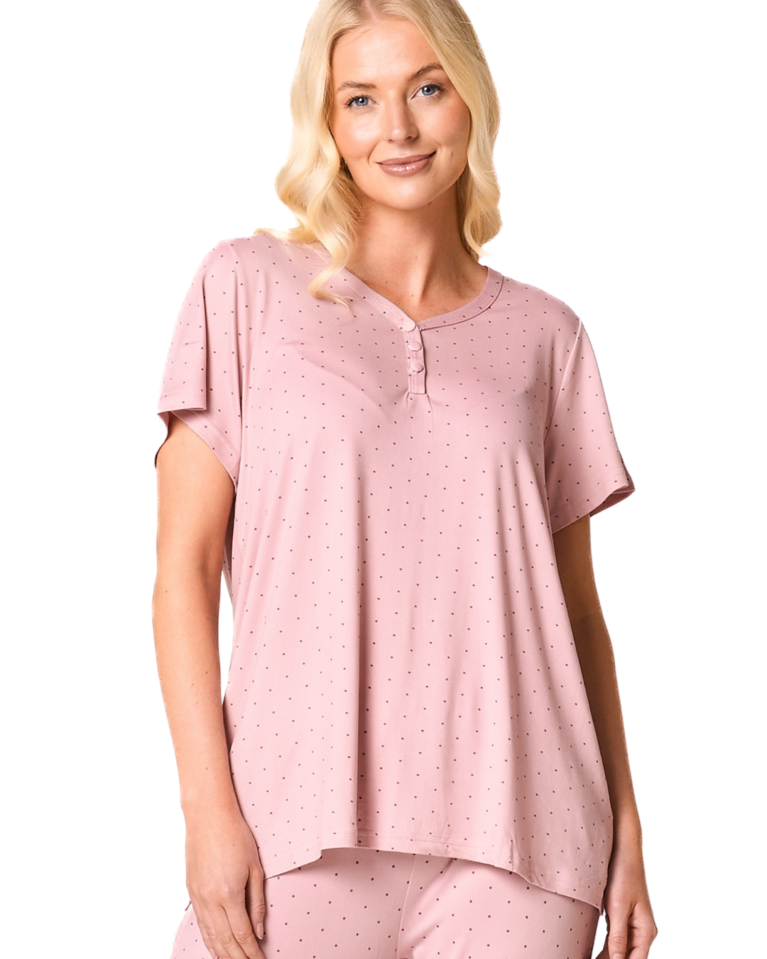 Luxury Soft Touch Jersey Spot Pyjama up to Larger Sizes