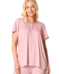 Luxury Soft Touch Jersey Spot Pyjama up to Larger Sizes