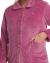 Women's Coral Fleece Long Sleeve Button Fastening Bed Jacket