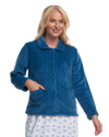 Women's Coral Fleece Long Sleeve Button Fastening Bed Jacket