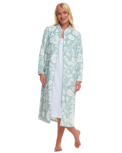 Elegance Printed Fleece Zip Dressing Gown