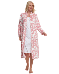 Elegance Printed Fleece Zip Dressing Gown